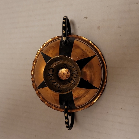 Vintage Hand Made Mini Copper Painted Dish with Handles - Picture 12 of 16